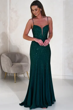 Sabrina Diamante Gown | Emerald Green