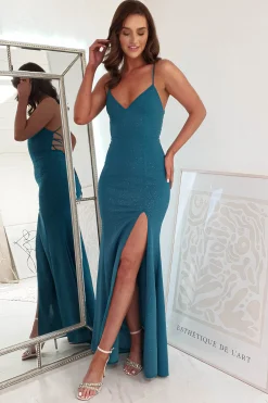 Saraid Glitter Gown | Teal