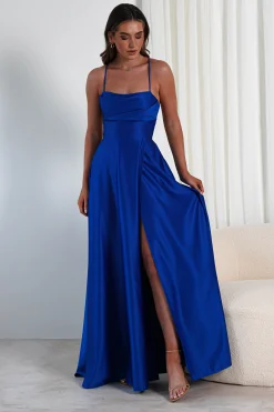 Shantal Satin Gown | Royal Blue