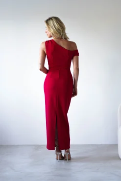 Shayna Off The Shouler Midaxi | Red
