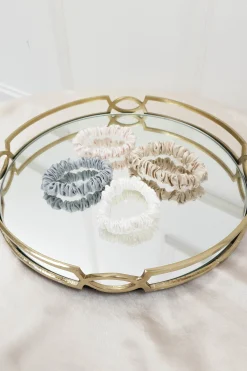 SilkLee | Luxury Slim Mulberry Silk Scrunchies | 4 pack