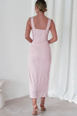 Simona Textured Maxi Dress | Blush