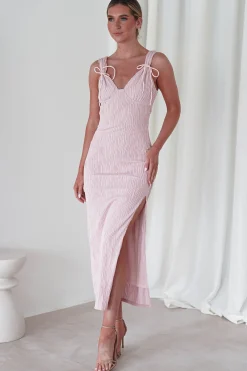 Simona Textured Maxi Dress | Blush