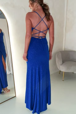 Solana Glitter Bodycon Gown | Royal Blue