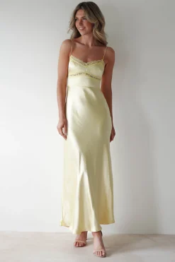 Sophia Soft Lace Maxi Dress | Yellow