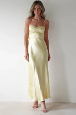 Sophia Soft Lace Maxi Dress | Yellow