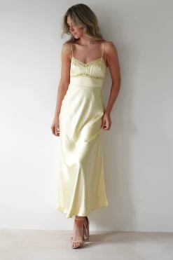 Sophia Soft Lace Maxi Dress | Yellow