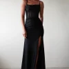 Stefani Rhinestone Bodice Gown | Black