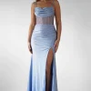 Stefani Rhinestone Bodice Gown | Blue