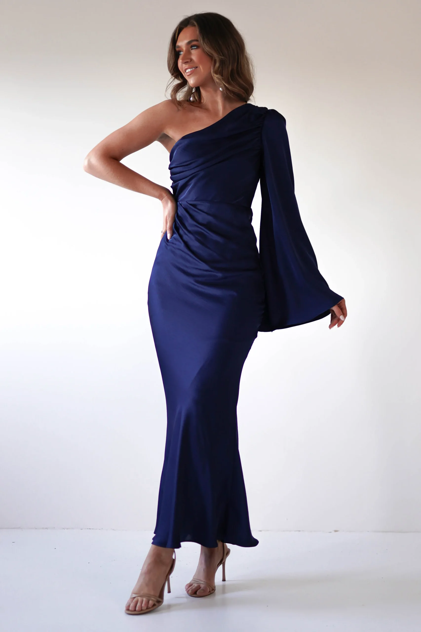 Sylvana Silky Maxi Dress | Navy