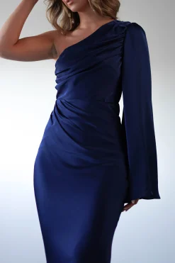 Sylvana Silky Maxi Dress | Navy