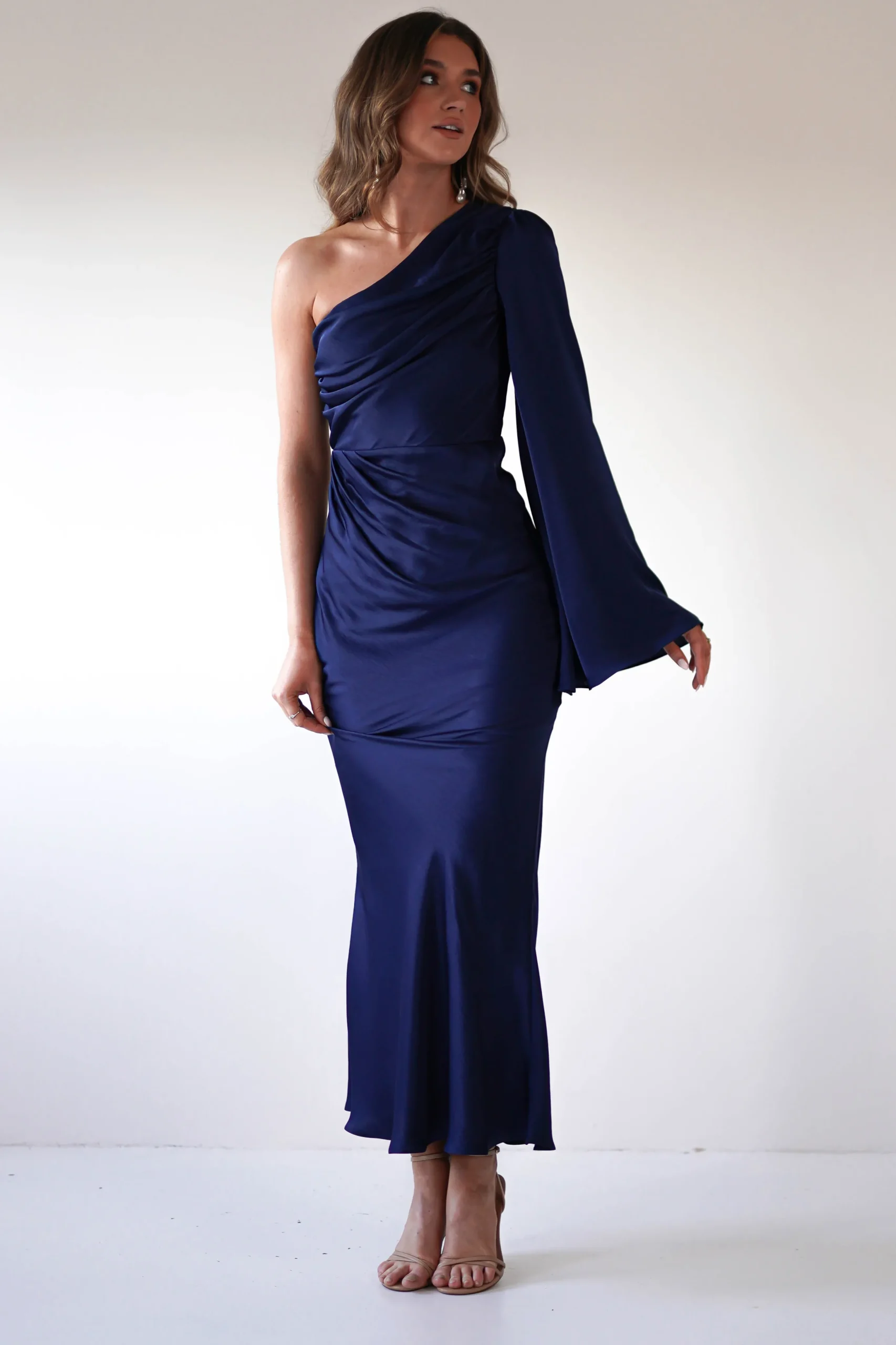Sylvana Silky Maxi Dress | Navy