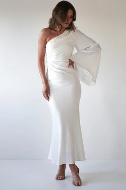 Sylvana Silky Maxi Dress | Ivory