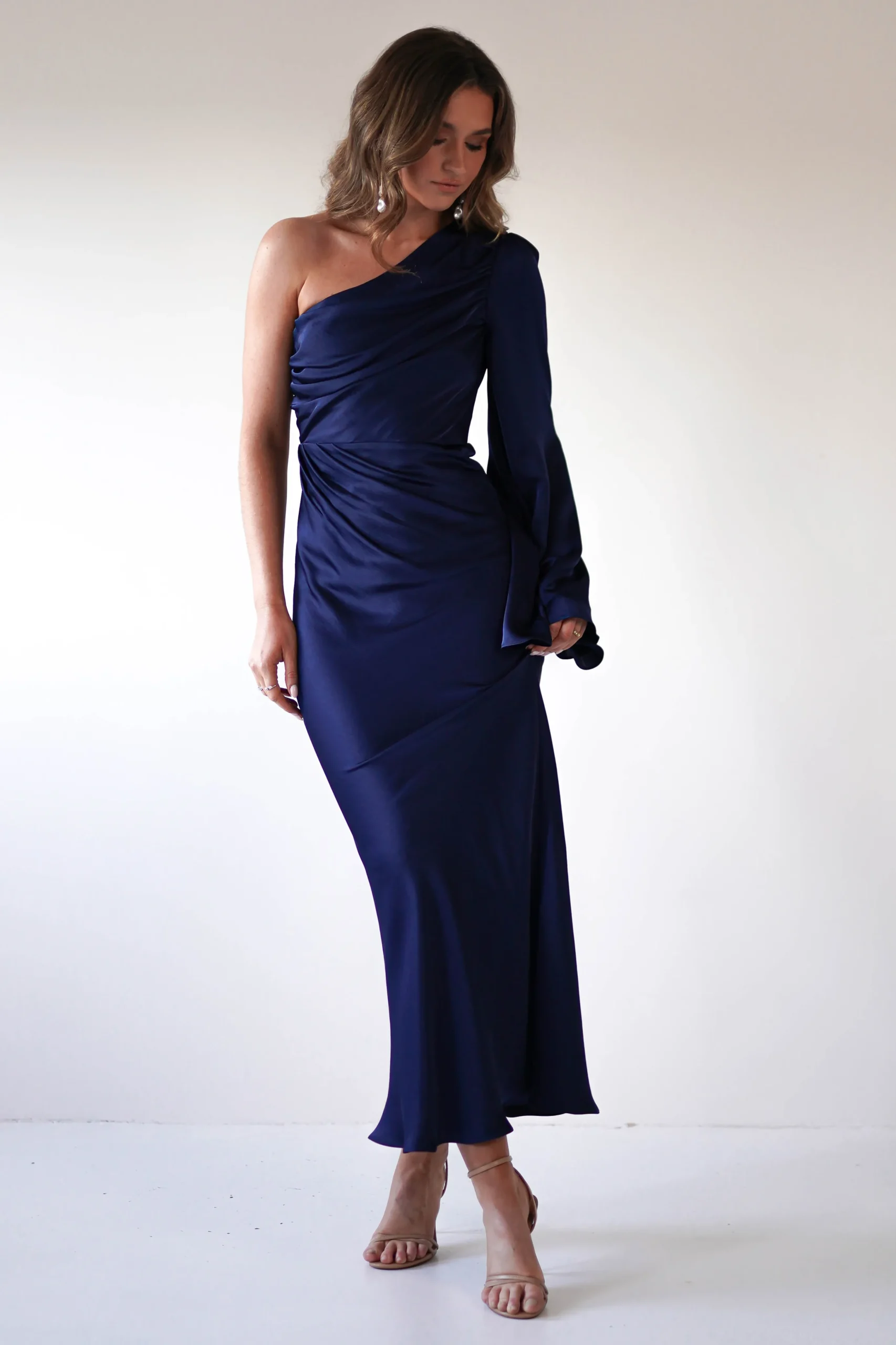 Sylvana Silky Maxi Dress | Navy