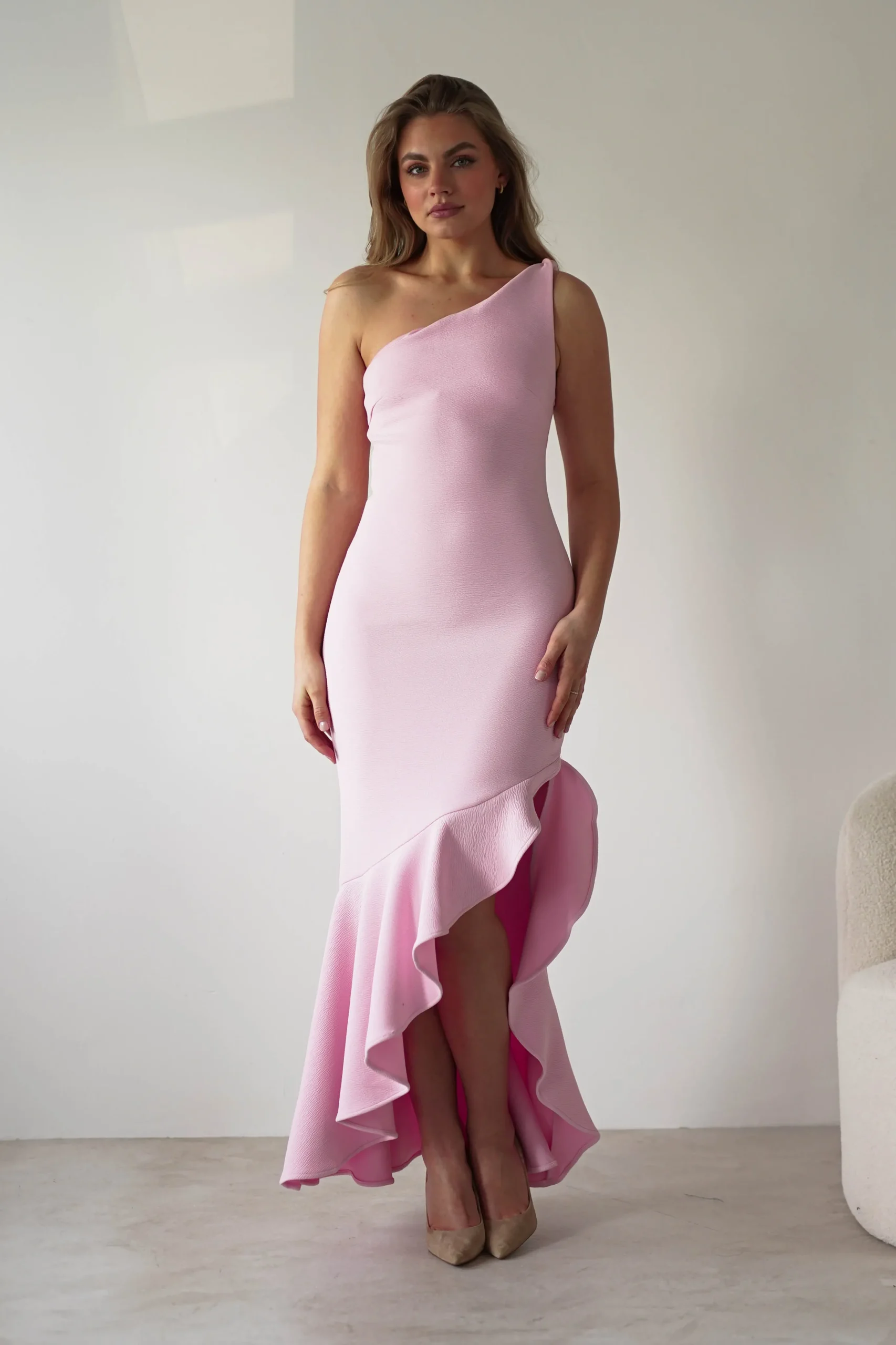 Tabitha Textured Bodycon Midaxi Dress | Pink