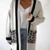 Tadriah Leopard Print Detail Cardigan