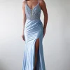 Tiah Glitter Embellished Gown | Blue