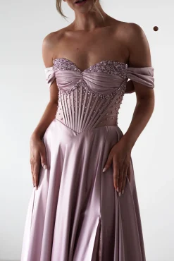 Tullie Satin A-Line Maxi Dress | Mauve