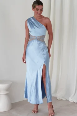 Valentina Soft Satin Maxi Dress | Blue