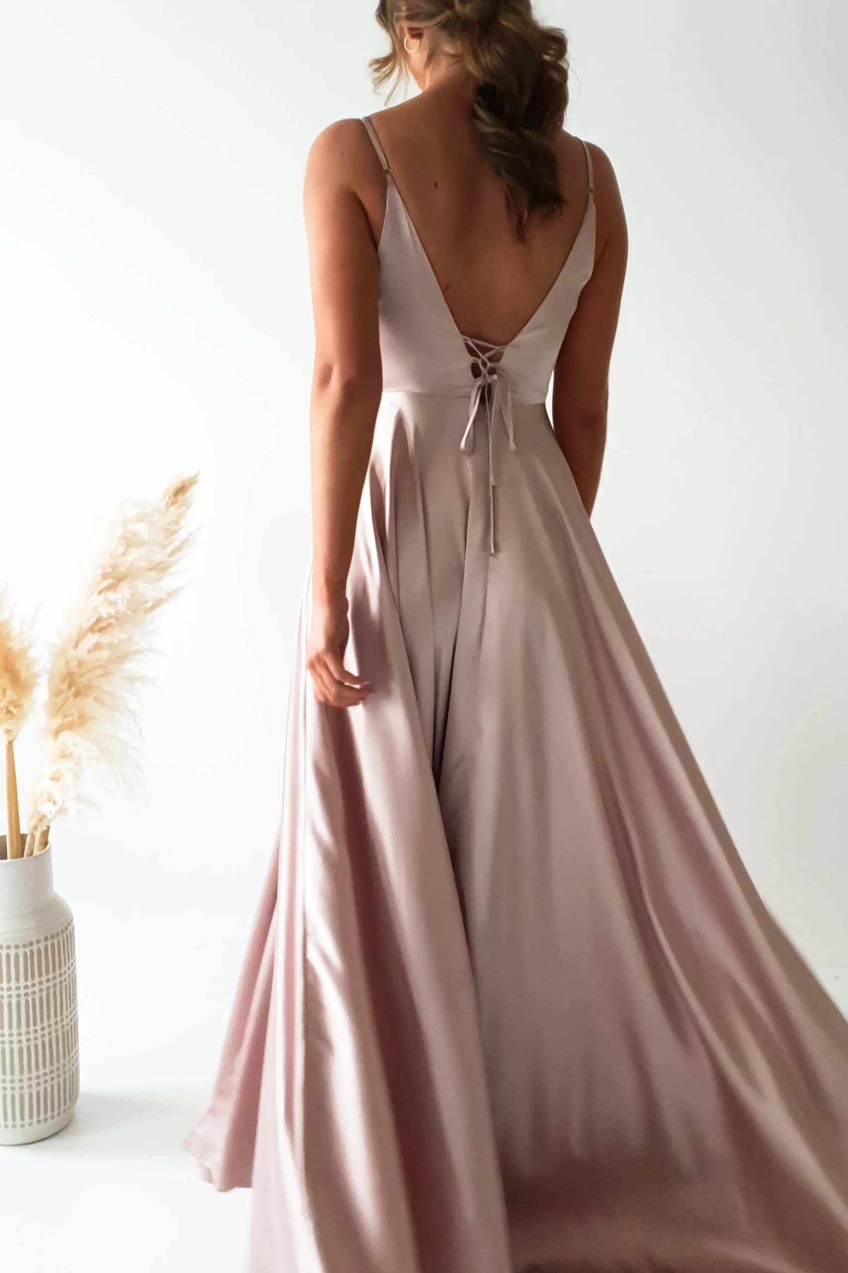 Velia Satin Maxi Gown | Champagne