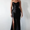 Venice Strapless Bodycon Gown | Black