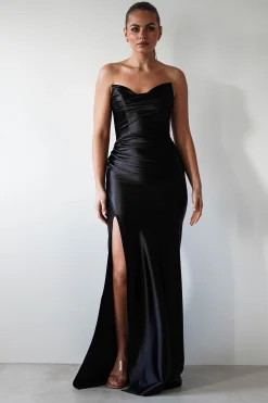 Venice Strapless Bodycon Gown | Black