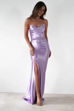 Venice Strapless Bodycon Gown | Lilac