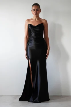 Venice Strapless Bodycon Gown | Black