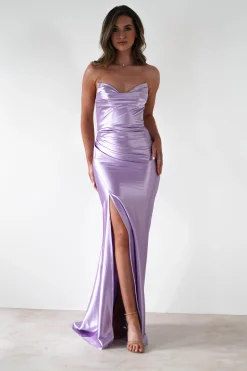 Venice Strapless Bodycon Gown | Lilac