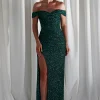 Vilma Sequin Mermaid Gown | Emerald Green