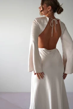 Vivian Long Sleeve Midi Dress | Champagne