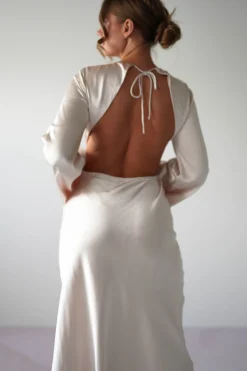 Vivian Long Sleeve Midi Dress | Champagne
