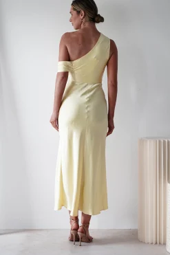 Zeila Soft Satin Maxi Dress | Yellow